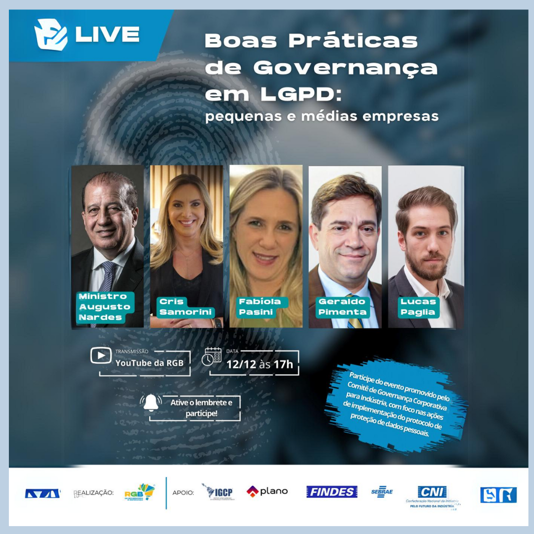 Hoje Live sobre “Boas Práticas em Governança de LGPD: Pequenas e Médias Empresas”