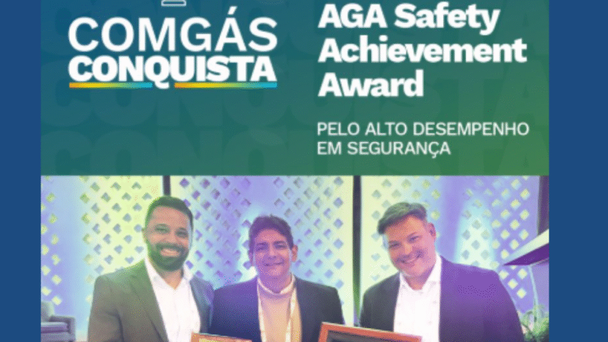 Comgás é premiada pela American Gas Association em reconhecimento às práticas exemplares de segurança