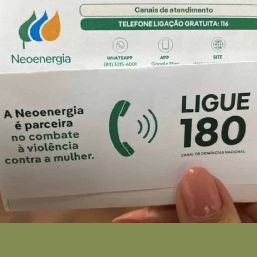 Contas de luz da Neoenergia Elektro passam a divulgar canal 180 para reforçar combate à violência contra a mulher